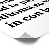 英語のおもしろいスパングスペインの定義 ポスター (角)