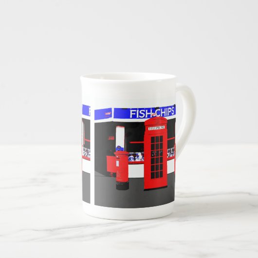 英語のアイコンは一般的にイギリス ボーンチャイナマグカップ (正面右)