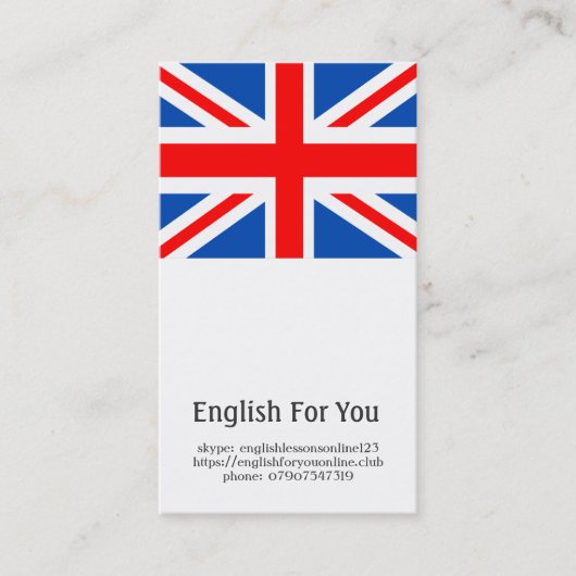 英語のカス教えタマイズ可能な名刺 名刺 (正面)