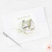 英語のコテージで自家製の製品にステッカー スクエアシール (封筒)