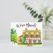 英語のコテージ引越し案内はがき ポストカード (スタンド正面)