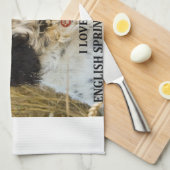 英語のスプリンガースパニエル犬bwlove w pic キッチンタオル (四つ折り)