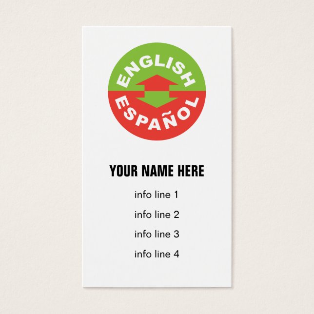 英語のスペイン語のバイリンガル記号 (正面)