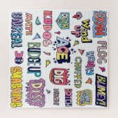 英語のスラング語、ドードルレタリング ジグソーパズル (横)