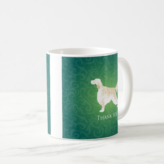 英語のセッターありがとうシルエット コーヒーマグカップ (正面右)