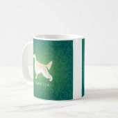 英語のセッターありがとうシルエット コーヒーマグカップ (正面左)