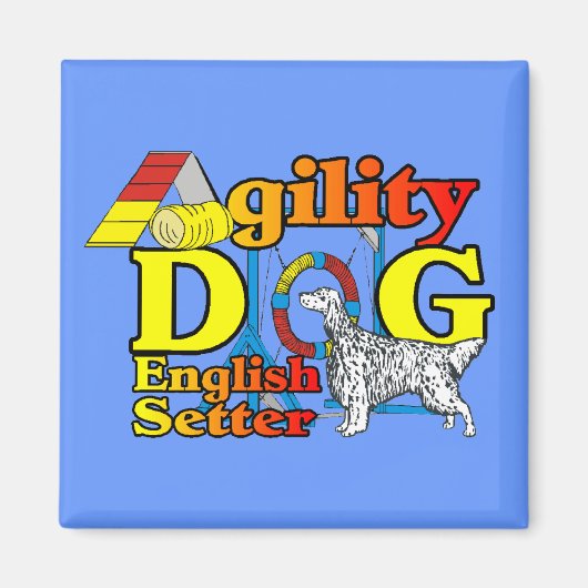 英語のセッターの敏捷性ギフト マグネット (正面)