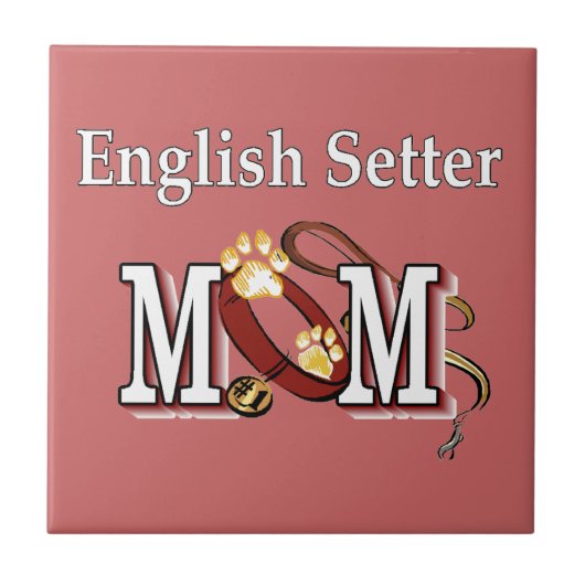 英語のセッターマザーのプレゼント タイル (正面)
