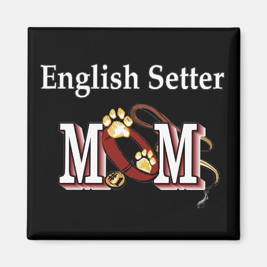 英語のセッターマザーのプレゼント マグネット (正面)