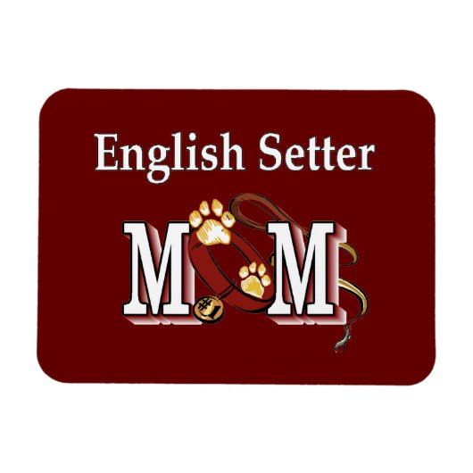 英語のセッターマザーのプレゼント マグネット (横)