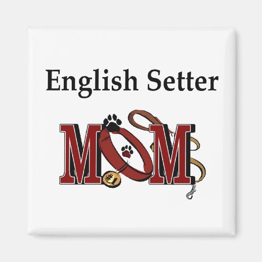 英語のセッターマザーのプレゼント マグネット (正面)