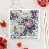 英語のバラ花模様Ephemeral Writings Decompage (インサイチュ)