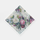 英語のバラ花模様Ephemeral Writings Decompage スタンダードランチョンナプキン (角)