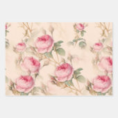 英語のバラ、花のパターン大 ラッピングペーパーシート (正面2)