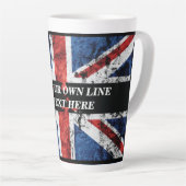 英語のフラグにテキストを追加する装飾用クッション カフェラテマグ (右アングル)