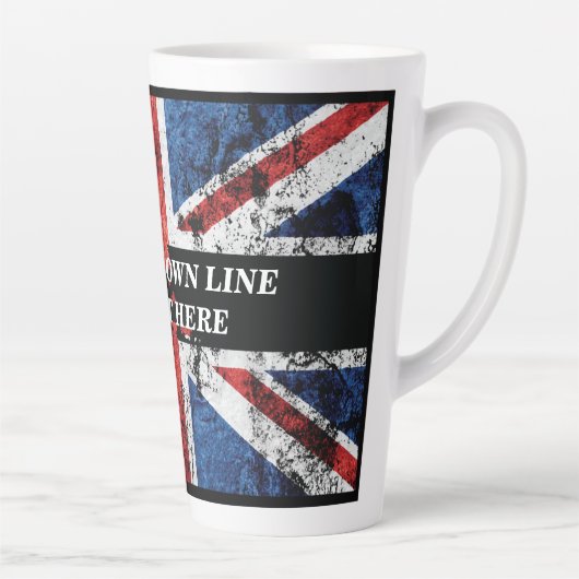 英語のフラグにテキストを追加する装飾用クッション カフェラテマグ (右)