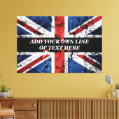 英語のフラグにテキストを追加する装飾用クッション キャンバスプリント (インサイチュ (リビング))