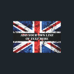 英語のフラグにテキストを追加する装飾用クッション キャンバスプリント<br><div class="desc">英語フラグにテキストを追加する</div>