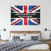 英語のフラグにテキストを追加する装飾用クッション キャンバスプリント (インサイチュ (寝室))