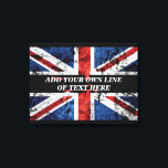 英語のフラグにテキストを追加する装飾用クッション キャンバスプリント<br><div class="desc">英語フラグにテキストを追加する</div>