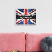 英語のフラグにテキストを追加する装飾用クッション キャンバスプリント (インサイチュ (リビング))