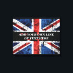 英語のフラグにテキストを追加する装飾用クッション キャンバスプリント<br><div class="desc">英語フラグにテキストを追加する</div>