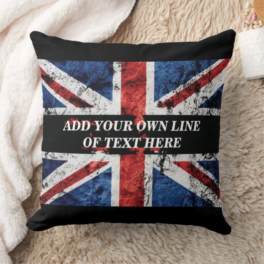 英語のフラグにテキストを追加する装飾用クッション クッション (ブランケット)