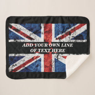 英語のフラグにテキストを追加する装飾用クッション シェルパブランケット