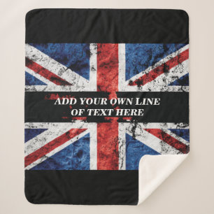 英語のフラグにテキストを追加する装飾用クッション シェルパブランケット