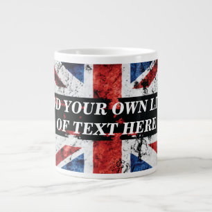 英語のフラグにテキストを追加する装飾用クッション ジャンボコーヒーマグカップ