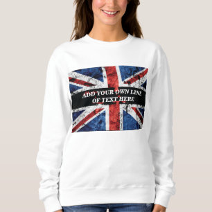 英語のフラグにテキストを追加する装飾用クッション スウェットシャツ