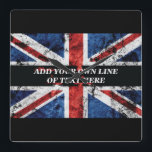 英語のフラグにテキストを追加する装飾用クッション スクエア壁時計<br><div class="desc">英語フラグにテキストを追加する</div>