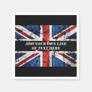 英語のフラグにテキストを追加する装飾用クッション スタンダードカクテルナプキン