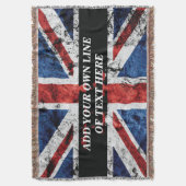 英語のフラグにテキストを追加する装飾用クッション スローブランケット (正面縦)