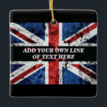 英語のフラグにテキストを追加する装飾用クッション セラミックオーナメント<br><div class="desc">英語フラグにテキストを追加する</div>