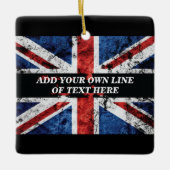 英語のフラグにテキストを追加する装飾用クッション セラミックオーナメント (正面)