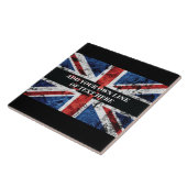 英語のフラグにテキストを追加する装飾用クッション タイル (側面)