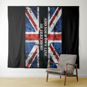 英語のフラグにテキストを追加する装飾用クッション タペストリー (インサイチュ(横))