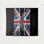 英語のフラグにテキストを追加する装飾用クッション タペストリー (正面(横))