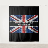 英語のフラグにテキストを追加する装飾用クッション タペストリー (正面)