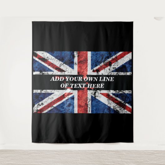 英語のフラグにテキストを追加する装飾用クッション タペストリー (正面)