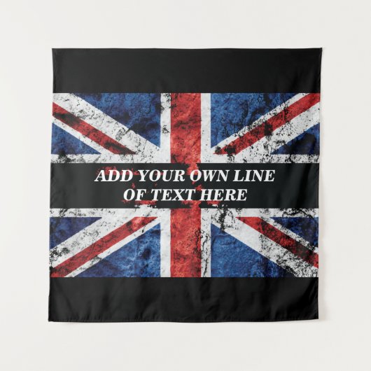 英語のフラグにテキストを追加する装飾用クッション タペストリー (正面)