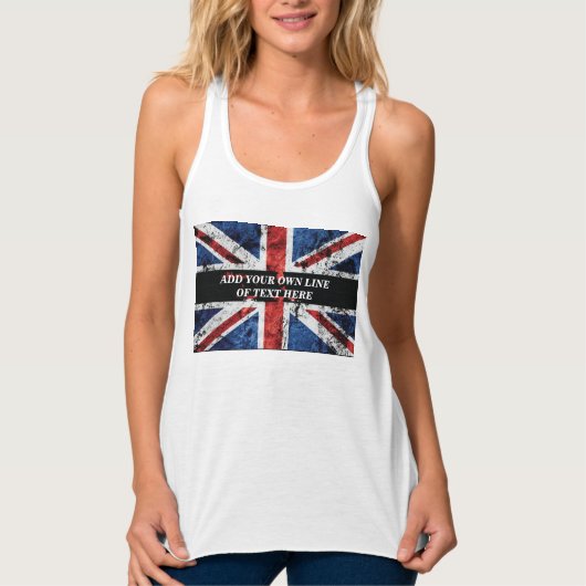 英語のフラグにテキストを追加する装飾用クッション タンクトップ (正面)