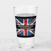 英語のフラグにテキストを追加する装飾用クッション タンブラーグラス (裏面)