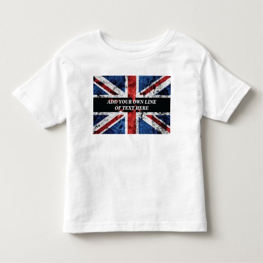 英語のフラグにテキストを追加する装飾用クッション トドラーTシャツ (正面)