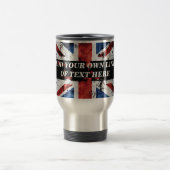英語のフラグにテキストを追加する装飾用クッション トラベルマグ (中央)