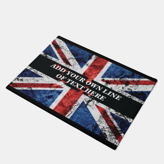 英語のフラグにテキストを追加する装飾用クッション ドアマット (アングル)