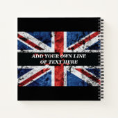 英語のフラグにテキストを追加する装飾用クッション ノートブック (裏面)