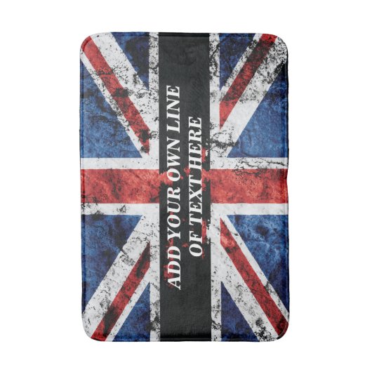 英語のフラグにテキストを追加する装飾用クッション バスマット (正面縦)