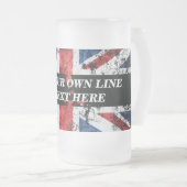 英語のフラグにテキストを追加する装飾用クッション フロストグラスビールジョッキ (正面右)